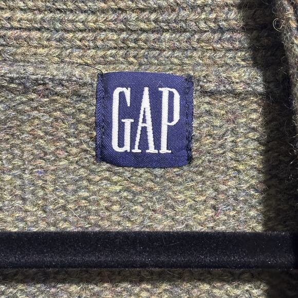 VTG Gap Wool Cardigan Sweater Women’s M Y2K Shetland Cable Knit Academia READ - Picture 3 of 10